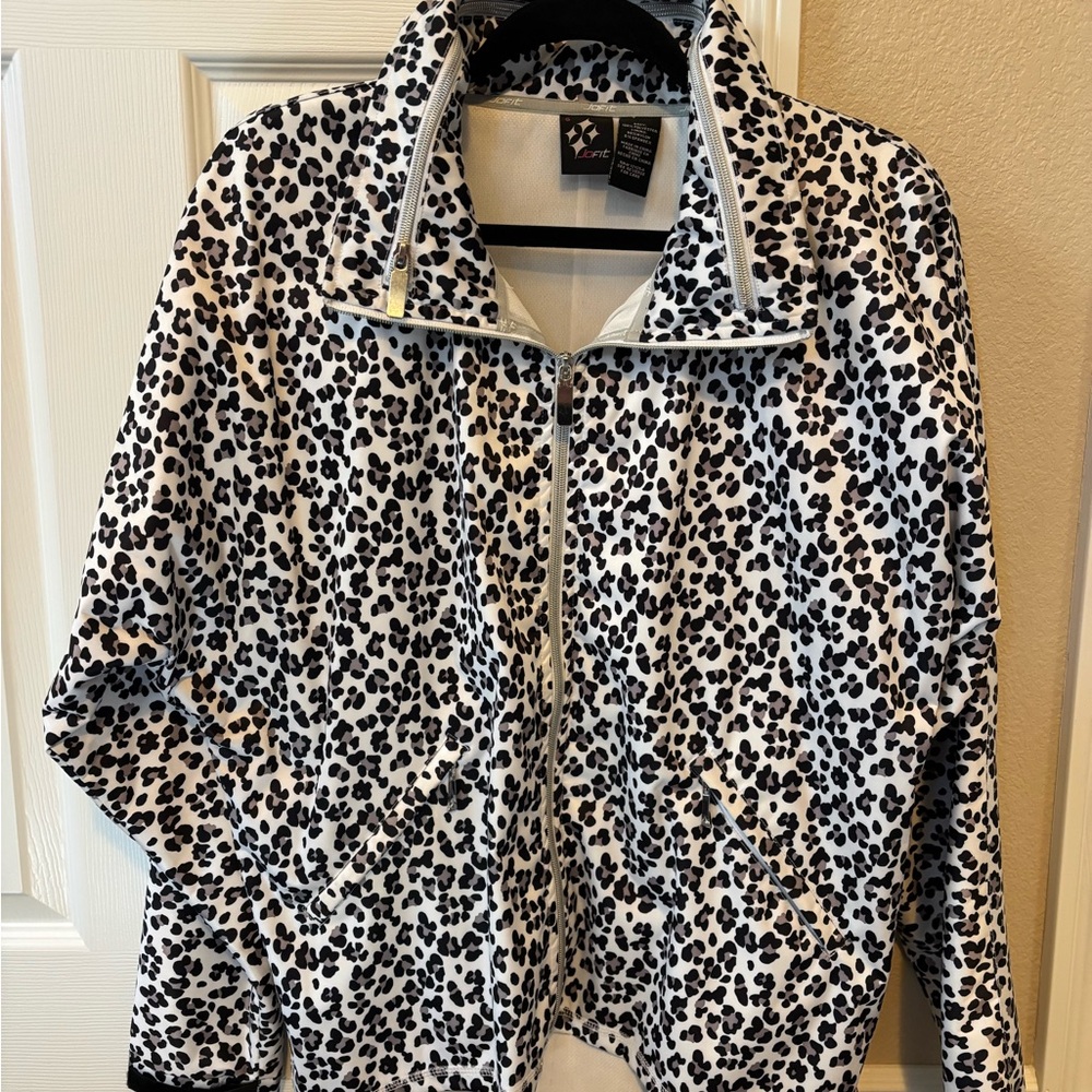 JoFit women's Leopard Print rain Jacket w/hood